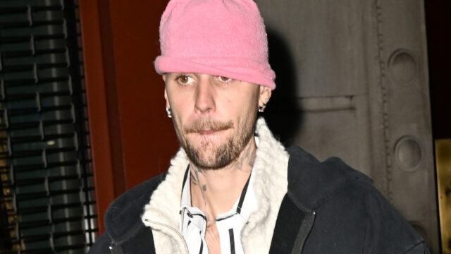 Justin bieber departs a music studio in new york city