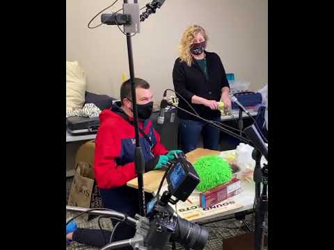 Jason, dawn, and holly working on sound effects